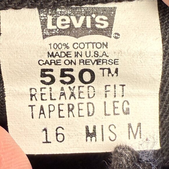 EUC Women's VTG Levi’s 550 Misses Black Relaxed Fit Mom Jeans Stretch | Size 16 - Picture 8 of 9